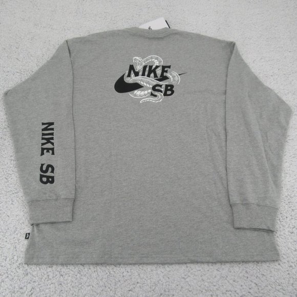 Nike SB Skate Long Sleeve Shirt Mens Size Medium Grey Heather NEW - Picture 5 of 9